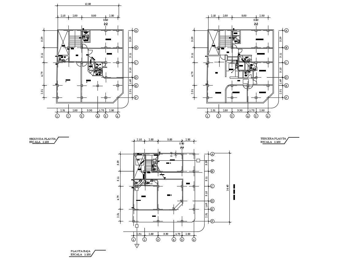 Residential apartment in dwg file 