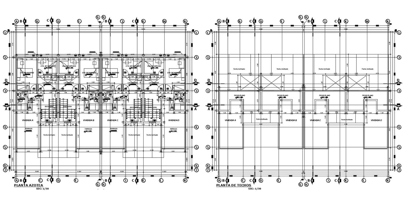 Residential apartment with detail dimension in AutoCAD