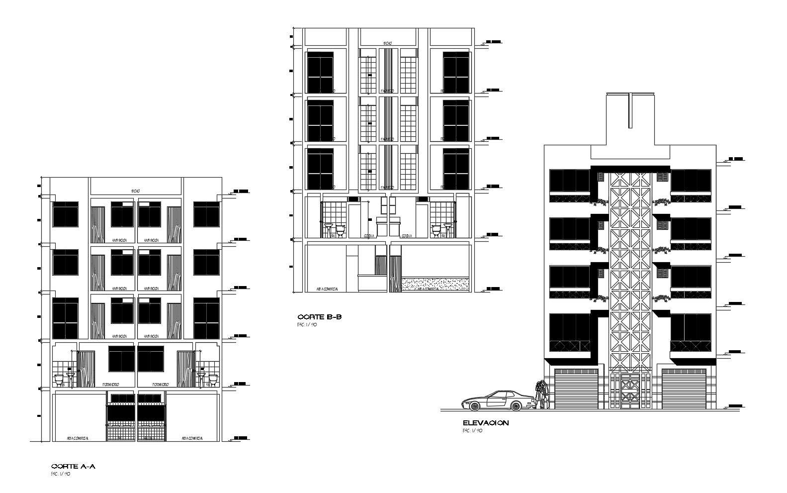 Residential Apartment Design In AutoCAD File