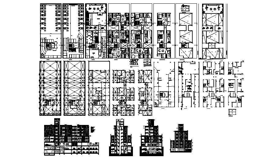 Residential Apartment Elevation In DWG File