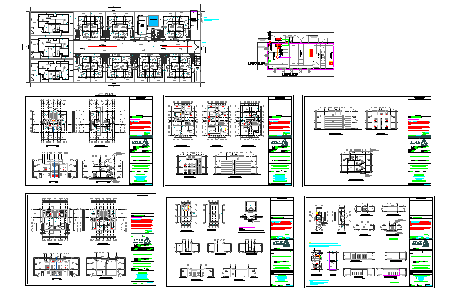 Residential building plan detail view dwg file