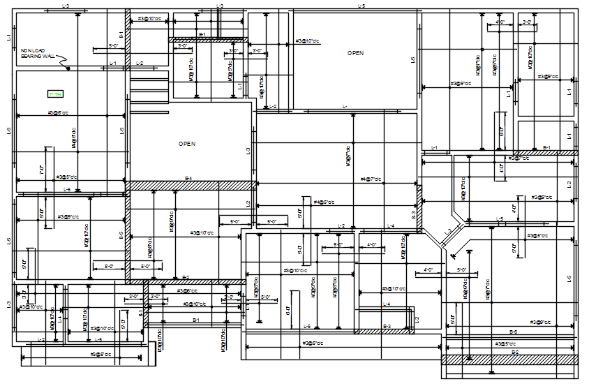 Residential bungalow in dwg file