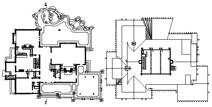 Residential bungalow layout in AutoCAD 