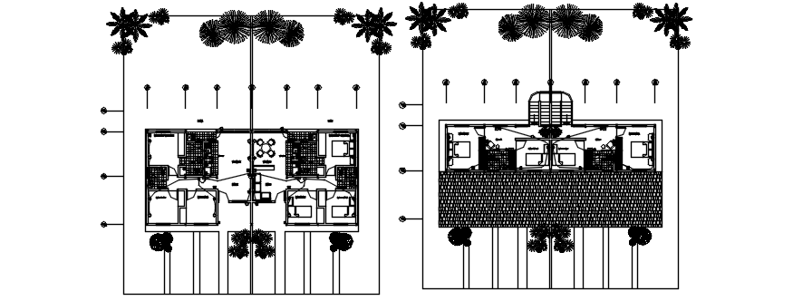 Residential bungalow layout in Autocad