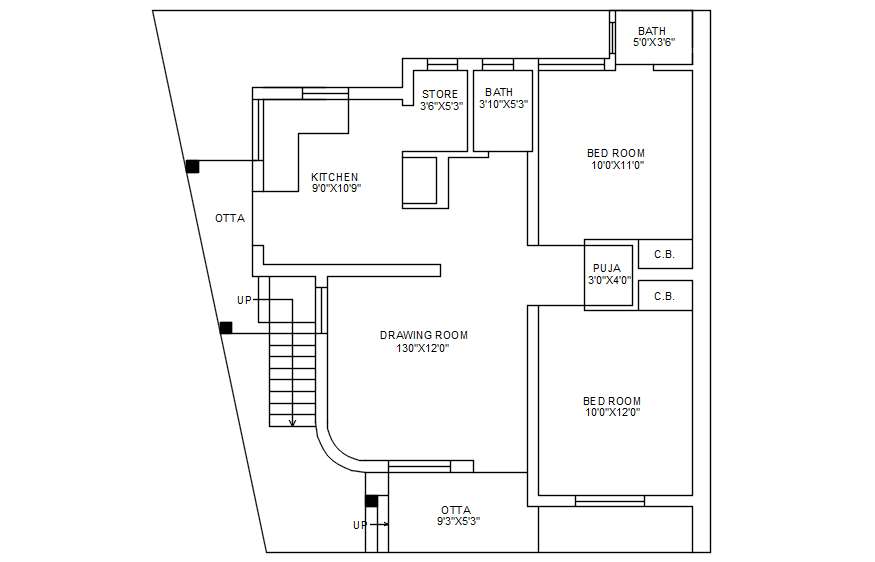 Residential house in AutoCAD 