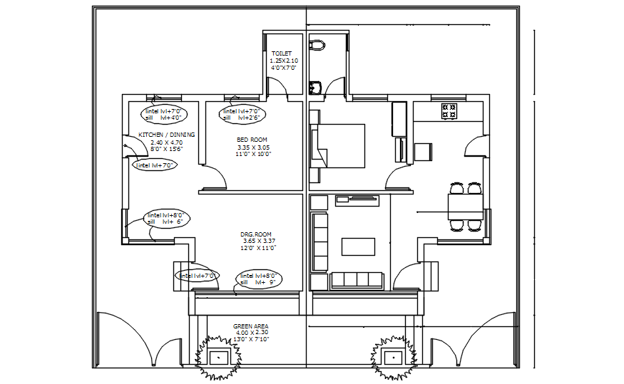Residential house in dwg file