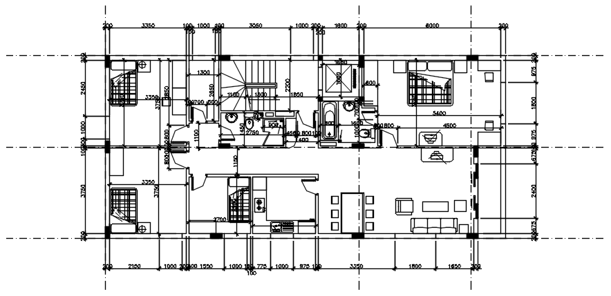 Residential house layout in dwg file 