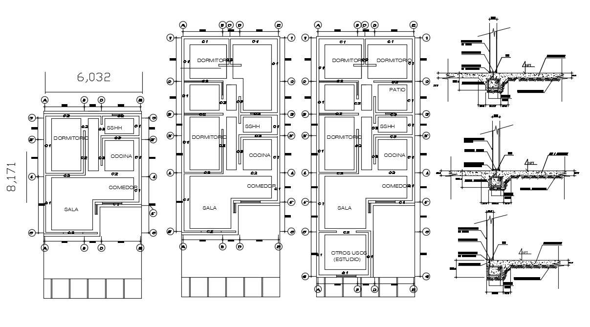 Residential house plan in DWG file 
