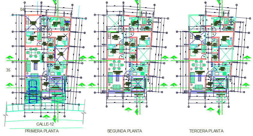 Residential house plan detail dwg file
