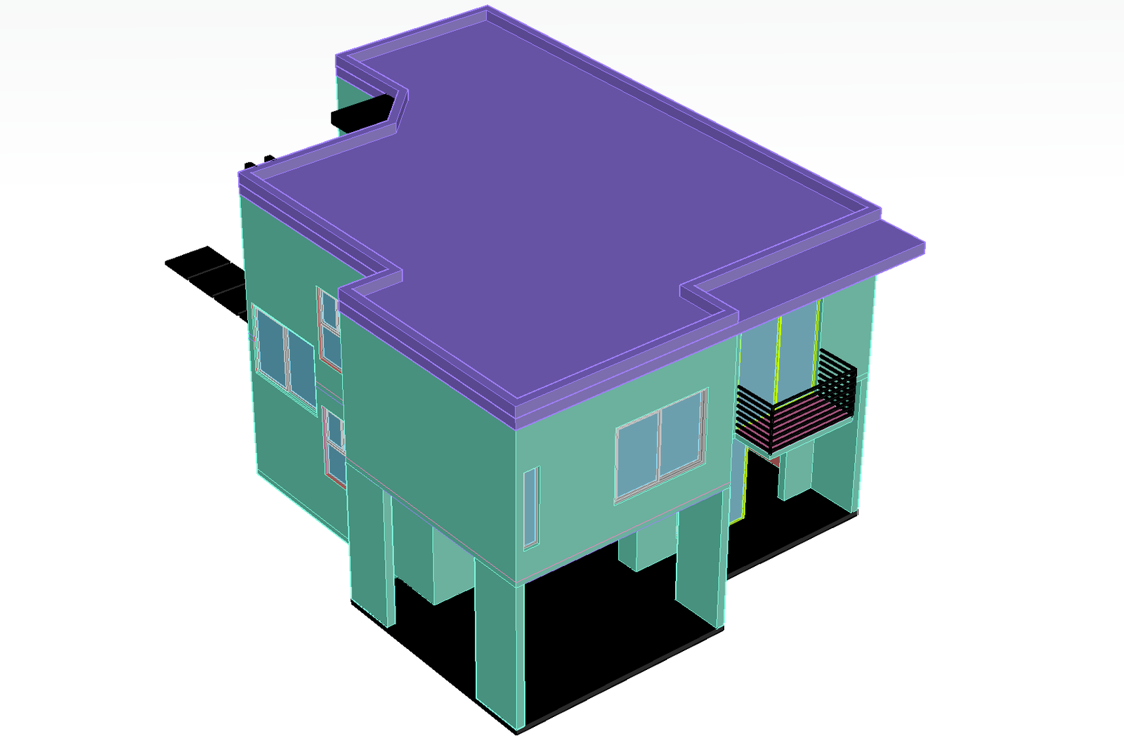 Residential house plan detail dwg file.