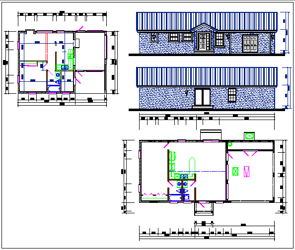 Residential house plan dwg file