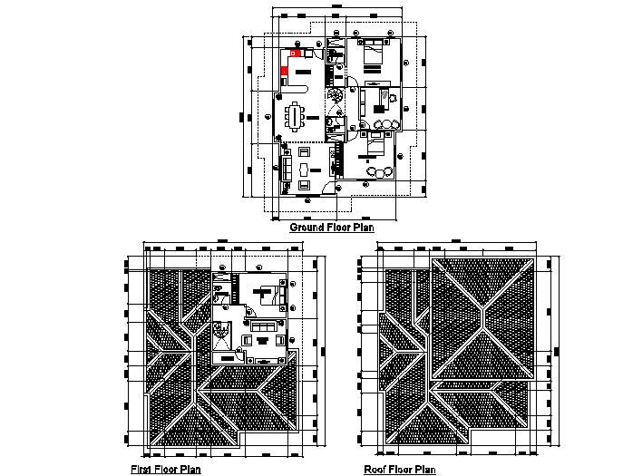 Residential house plan dwg file