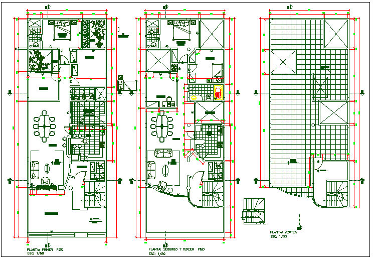 Residential house plan view detail dwg file