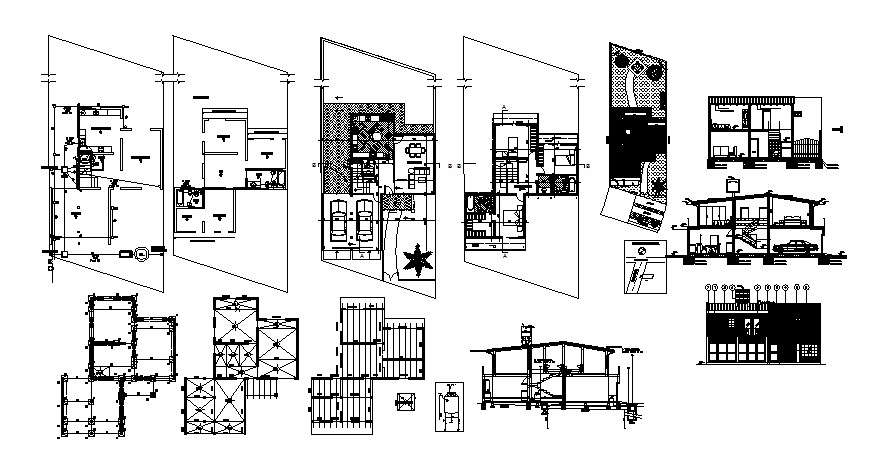 Residential House Design In DWG File