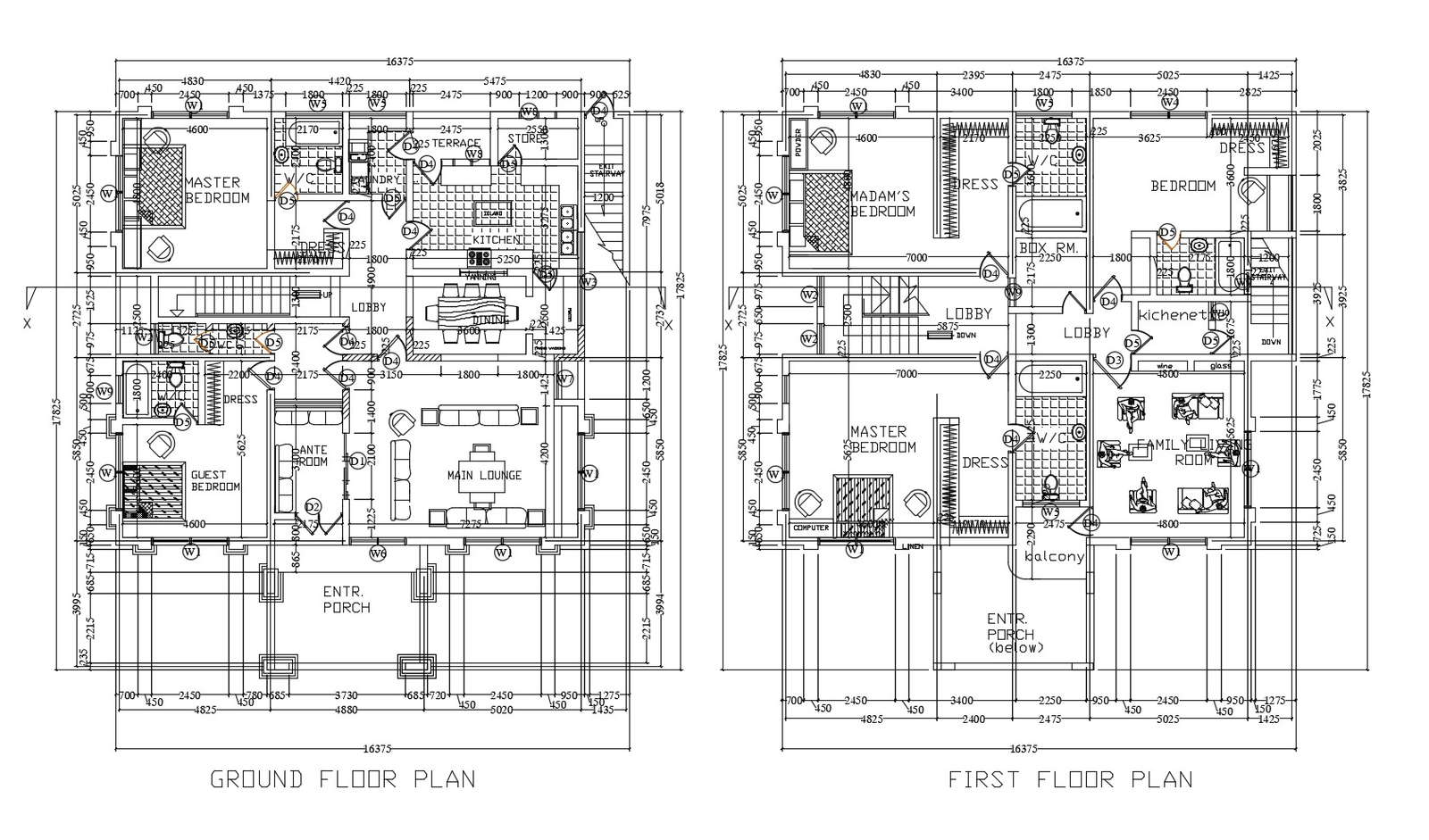 Residential house in DWG file
