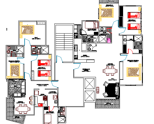 Residential housing building architecture layout plan dwg file