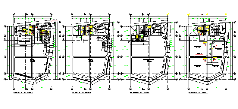 Residential housing building floor plan details dwg file