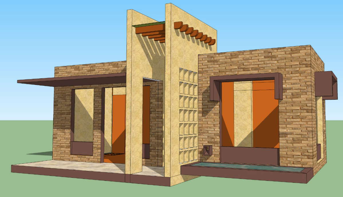 Residential housing structure detail CAD block sketch-up file
