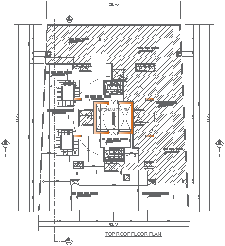 Roof Floor Plan in AutoCAD Format for Residential Use