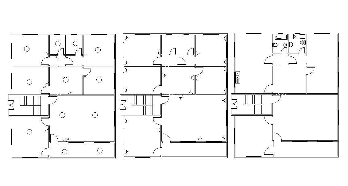 Residential Bungalow Plumbing And Electrical CAD File 
