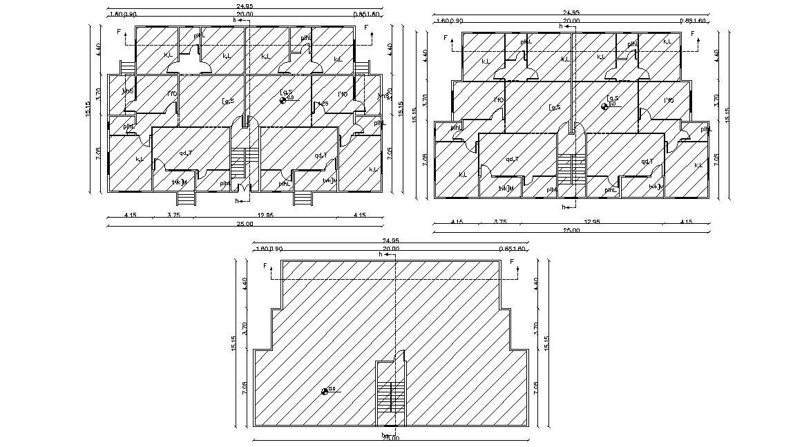 Residential House All Floor Plan AutoCAD File 