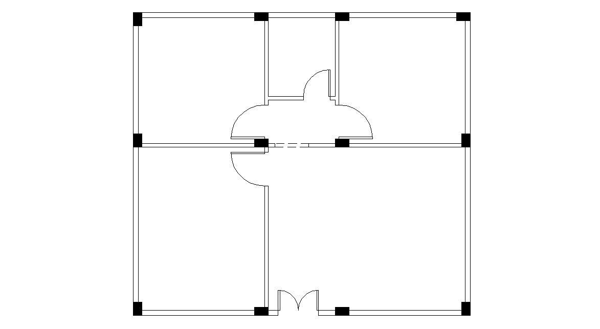 Residential House Column Layout CAD File 