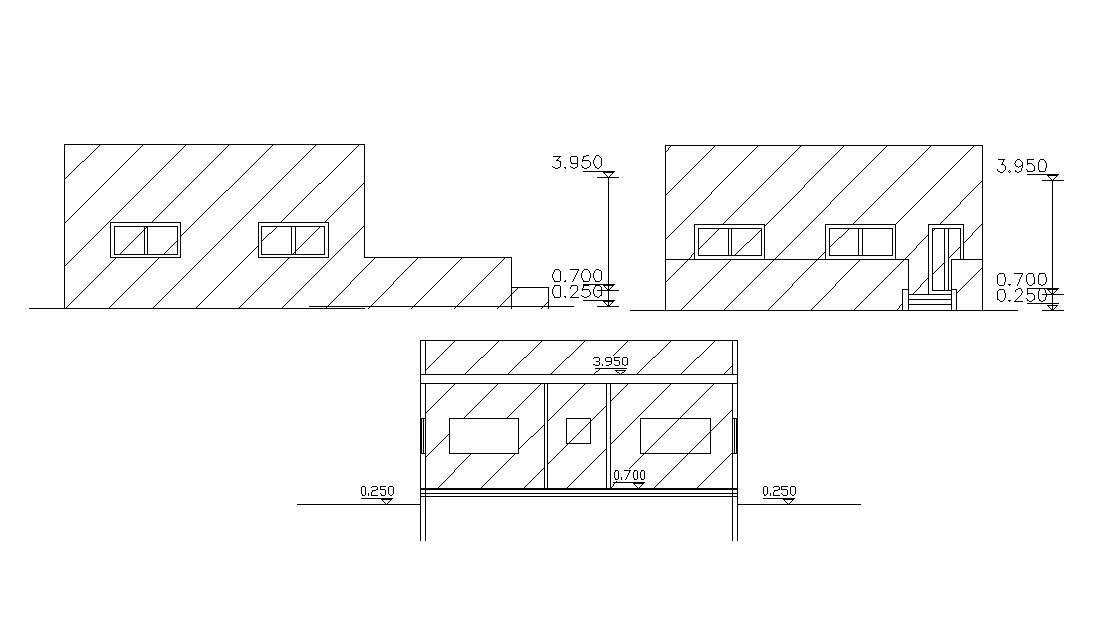 Residential House Elevation Plan DWG File 