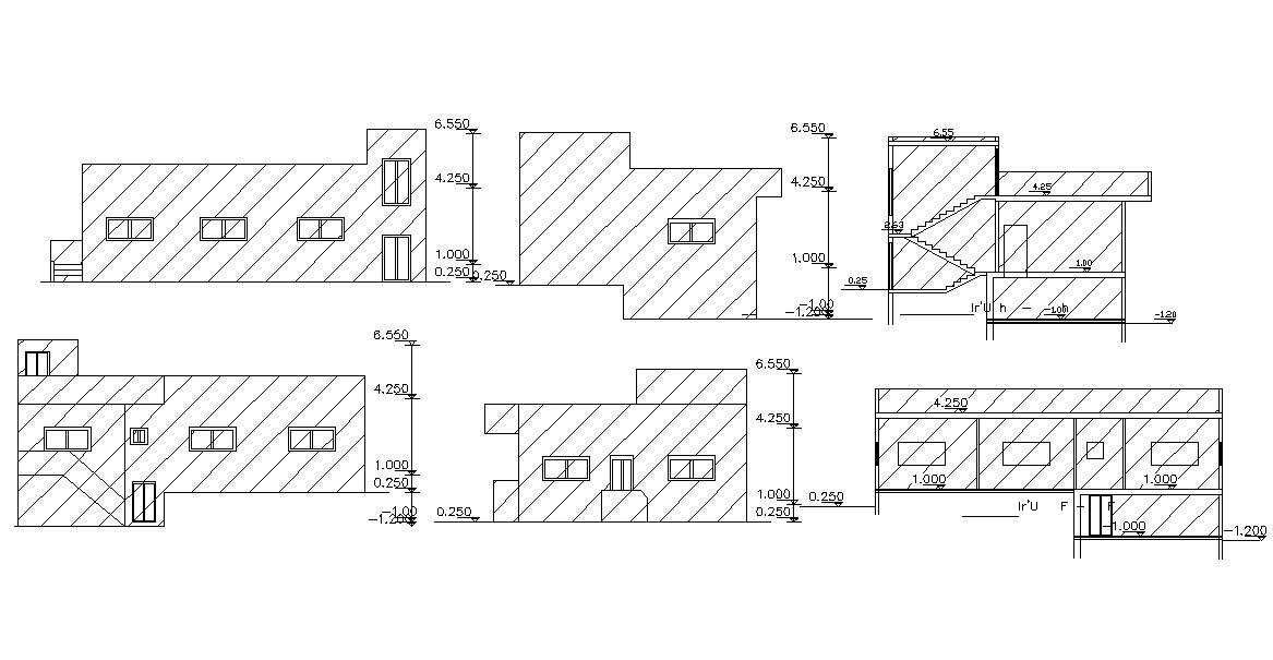 Residential House Of Elevation Layout CAD File