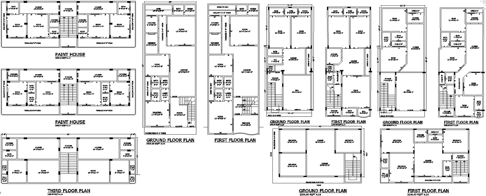 AutoCAD House Drawing with Paint Work Plan in DWG File