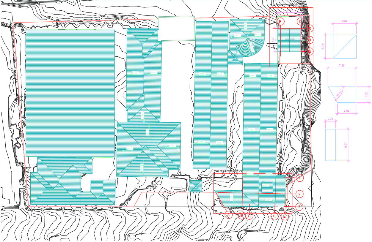 Residential House Roof Floor Plan in AutoCAD DWG File