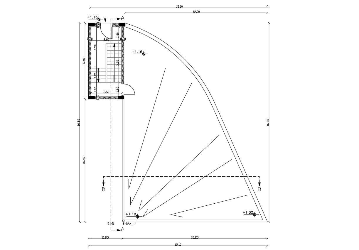 Residential House Terrace Floor Plan CAD File
