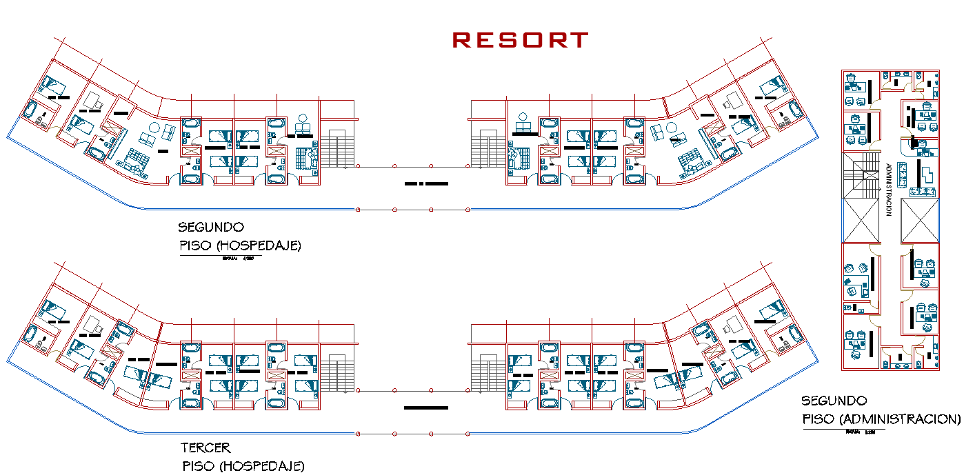 Resort planning detail dwg file