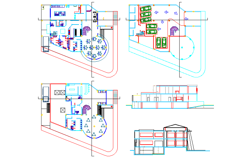 Restaurant Detail in DWG file