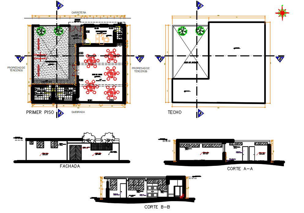 Restaurant Plan DWG File 