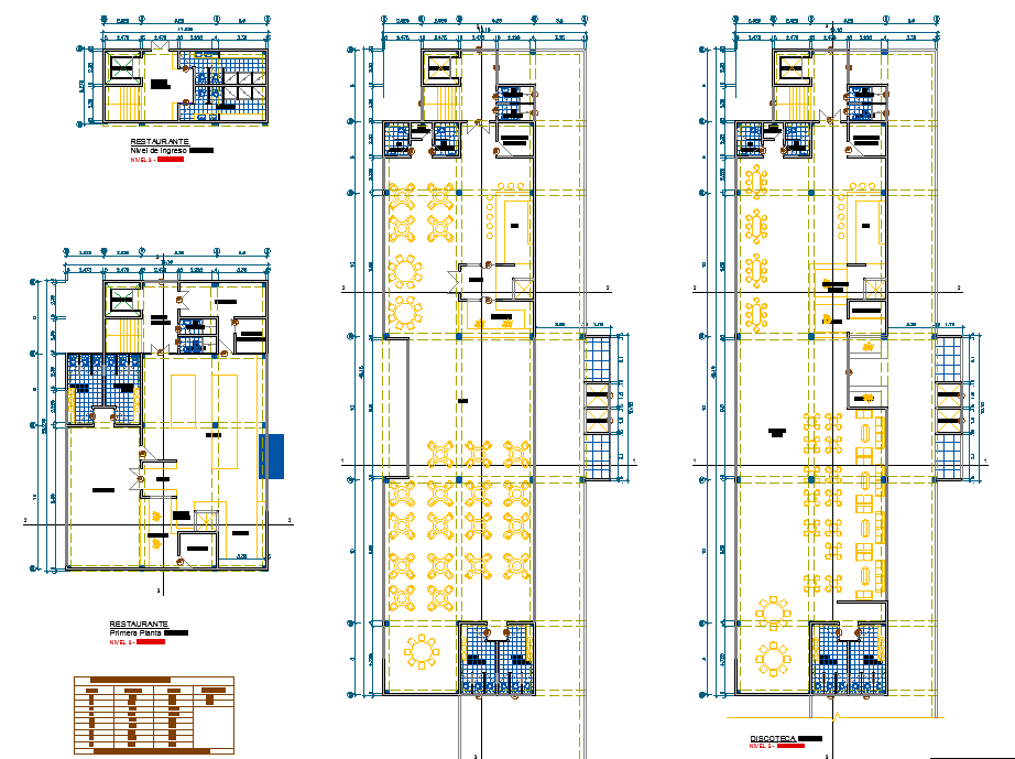 Explore Details of Restaurant Project Drawing in DWG AutoCAD Format