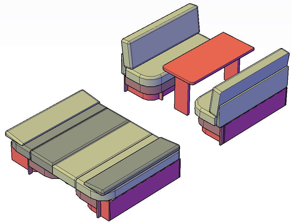 Restaurant Dining Table and Sofa Design AutoCAD Block
