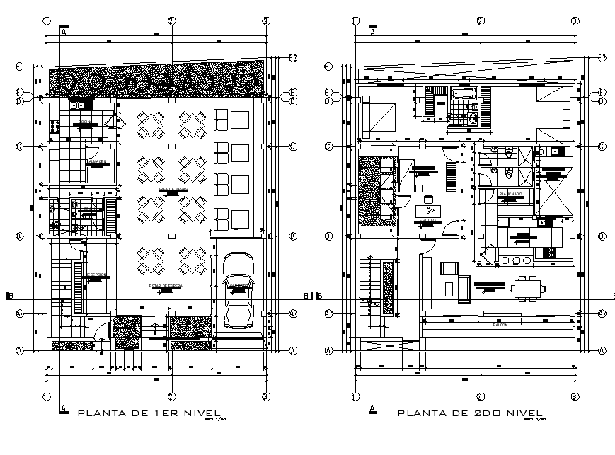 Hostel Restaurant In AutoCAD File