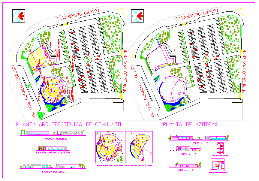 Restaurant plan and elevation
