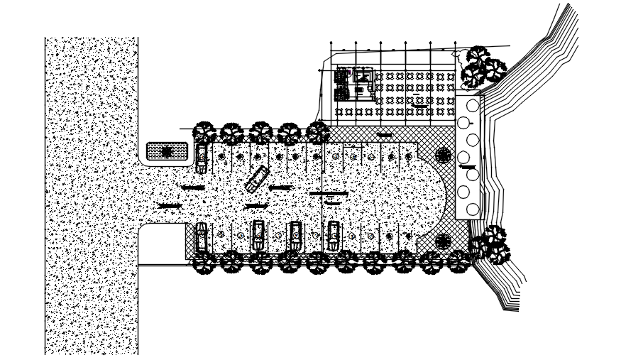Restaurant plan with detail dimension in dwg file