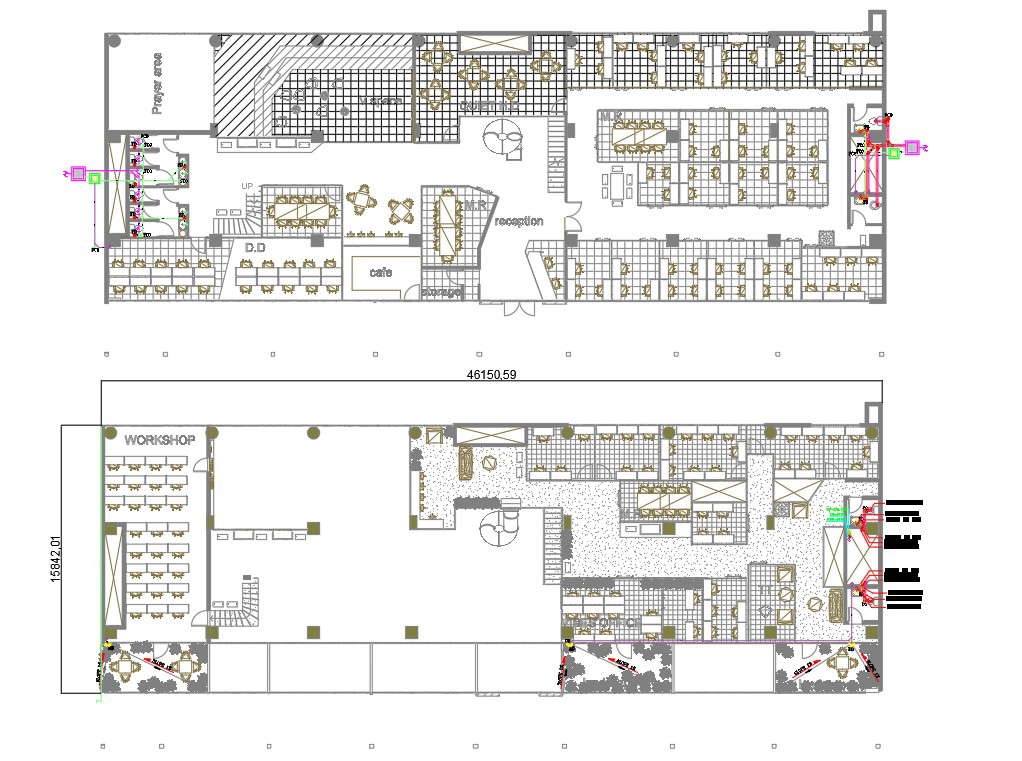 Restaurant Furniture Layout Plan CAD Drawing