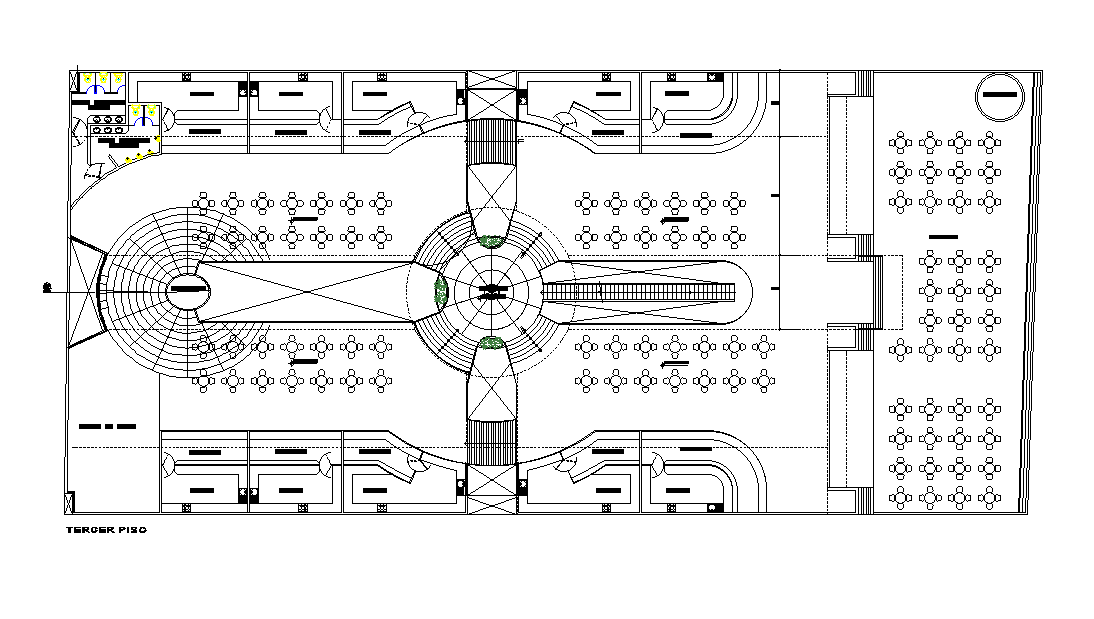 Restaurant With Dining Area Layout Plan DWG File