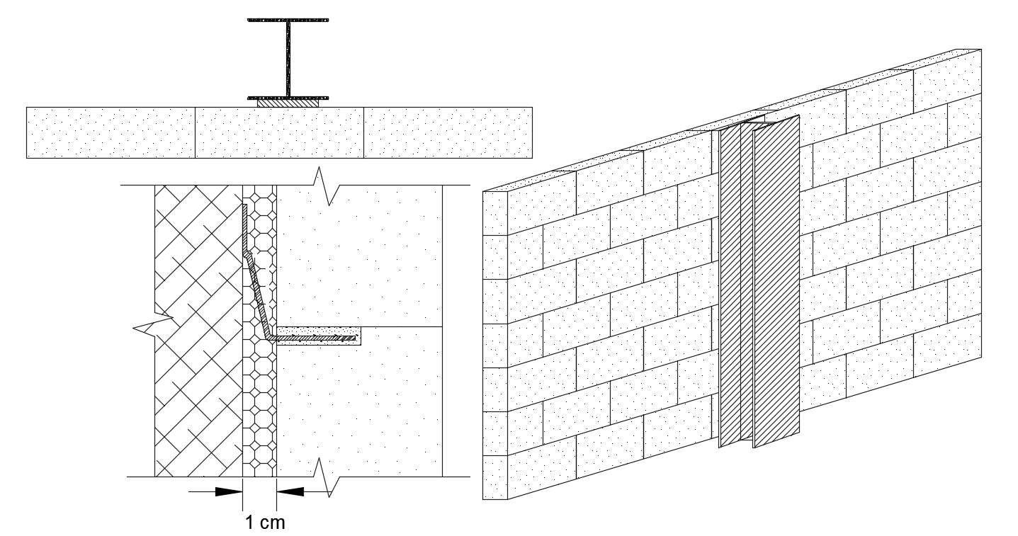 Retaining Wall Section CAD Model with I Section Joints