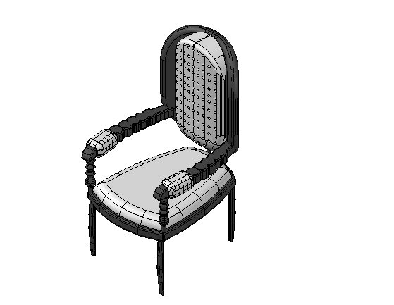 Retro chair design top view 3d