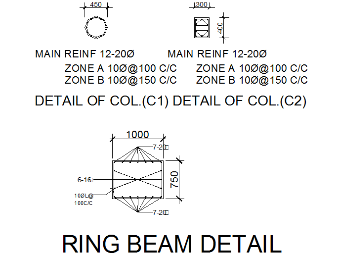 Ring beam detail dwg file