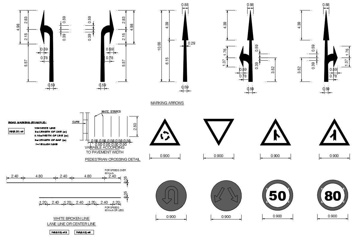 Road Symbol CAD Blocks