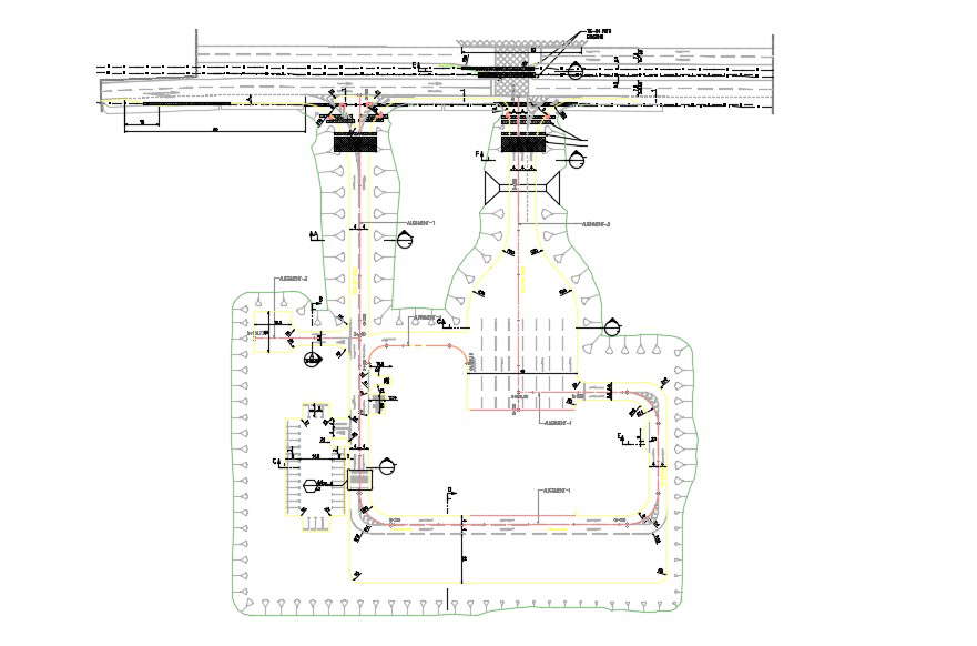 Road With Area Free CAD Drawing