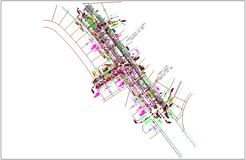Road design with under ground line dwg file