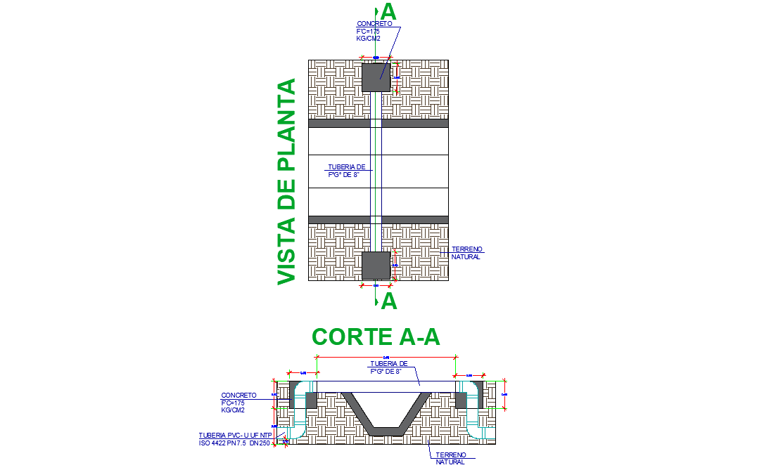 Road junction plan and section layout file