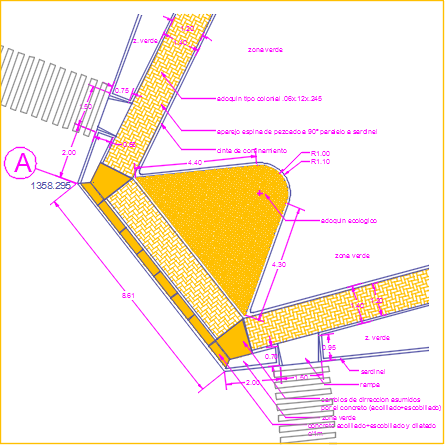 Road pavement plan section detail dwg file