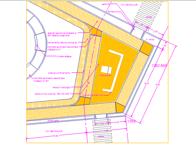 Road pavement plan section detail dwg file
